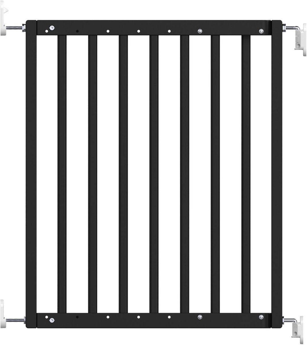 Cancello per scale Geuther - Cancello di sicurezza Maya - Cancello per scale estensibile in legno - Cancello a vite con foratura - Cancello di sicurezza con montaggio a parete - Nero - da 63,5 a 105,5 cm