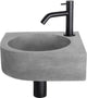 Set fontana Differnz Cleo - 31,5x31,5x10cm - rubinetto curvo nero opaco - cemento grigio scuro