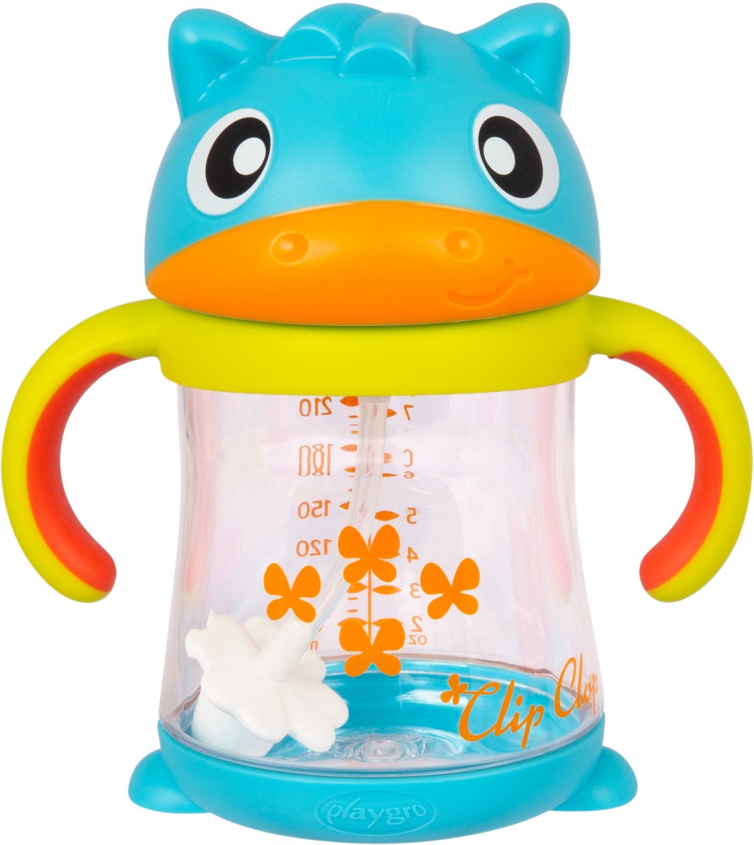 Playgro Clip Clop Bicchiere con beccuccio in paglia ponderata 6m+ - Scheda con intestazione