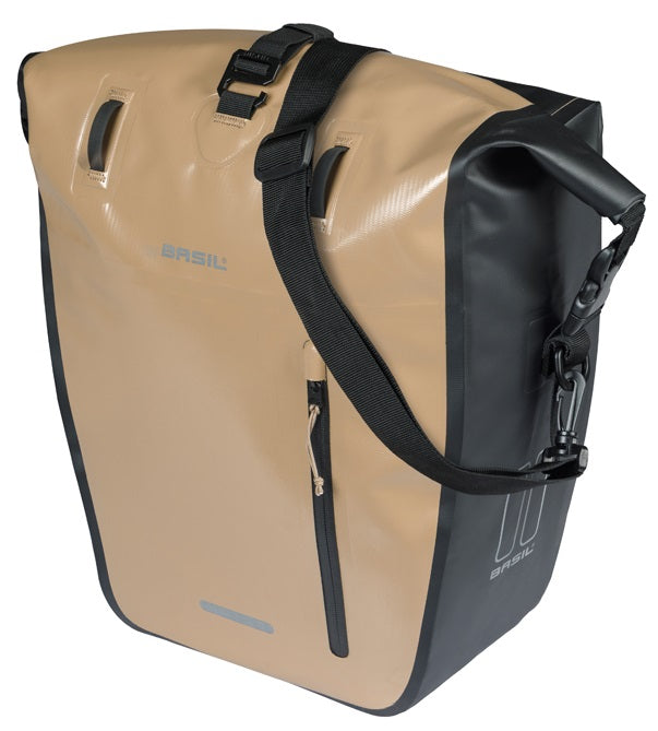 Basil bolsa para bicicleta individual rivo l tarpaulin mik 25-31l 14 x 28 x 43 cm - arena negro
