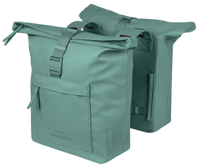 Basil bolsa doble para bicicleta brooklyn 41l 14 x 30 x 37 cm - verde