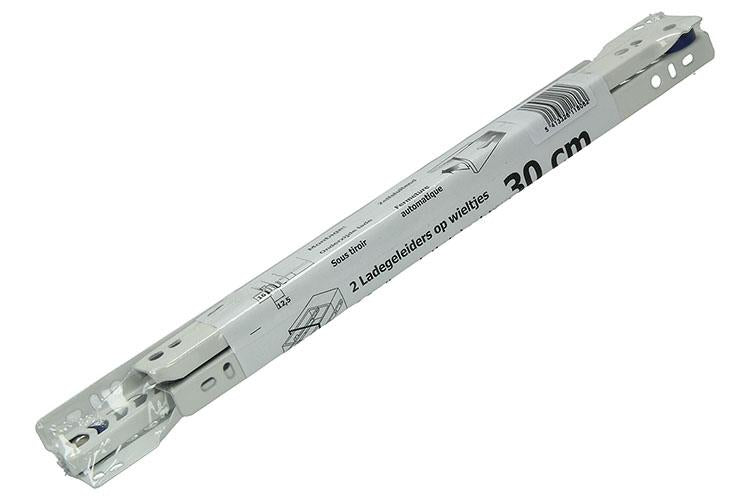 1013687 - par de guías para cajones con ruedas blanco 25kg 30cm | 5 piezas