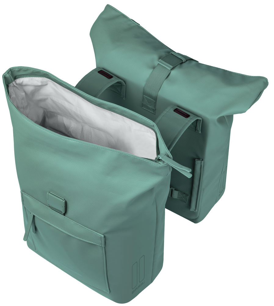 Basil dubbele fietstas brooklyn 41l 14 x 30 x 37 cm - groen