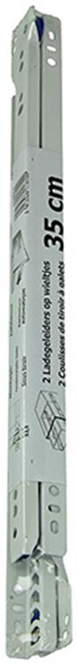 1013688 - par de guías para cajones con ruedas blanco 25kg 35cm | 5 piezas