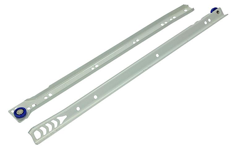 1013689 - par de guías para cajones con ruedas blanco 25kg 40cm | 5 piezas