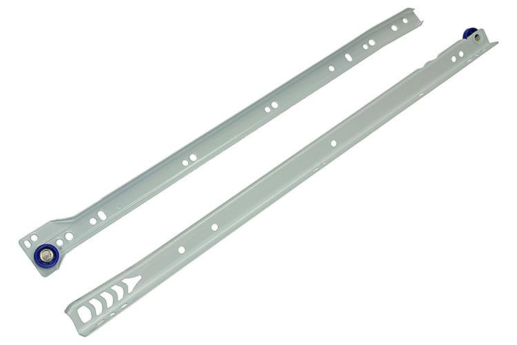 1013690 - par de guías para cajones con ruedas blanco 25kg 45cm | 5 piezas