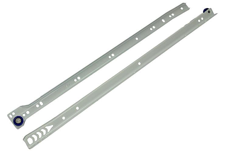 1013691 - par de guías para cajones con ruedas blanco 25kg 50cm | 5 piezas