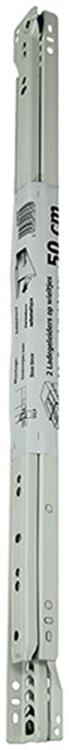 1013691 - par de guías para cajones con ruedas blanco 25kg 50cm | 5 piezas