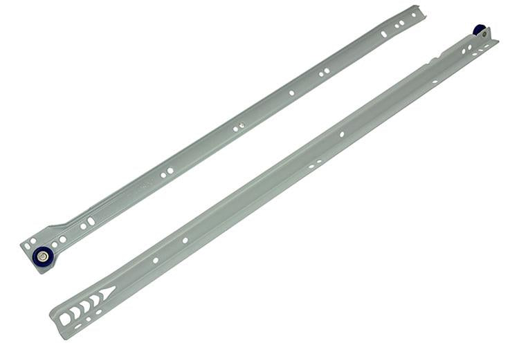 1013692 - par de guías para cajones con ruedas blanco 25kg 55cm | 5 piezas