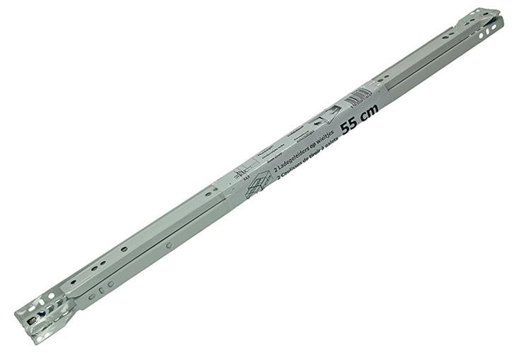 1013692 - par de guías para cajones con ruedas blanco 25kg 55cm | 5 piezas
