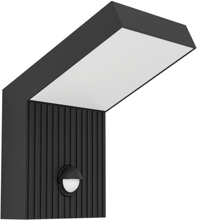 Lampada da parete da esterno Eglo grottazzolina - sensore - LED - 17,5 cm - colore nero latte