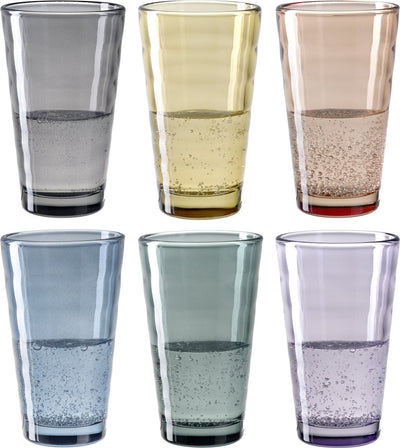 Vaso largo Leonardo verso 300ml surtido - set 6