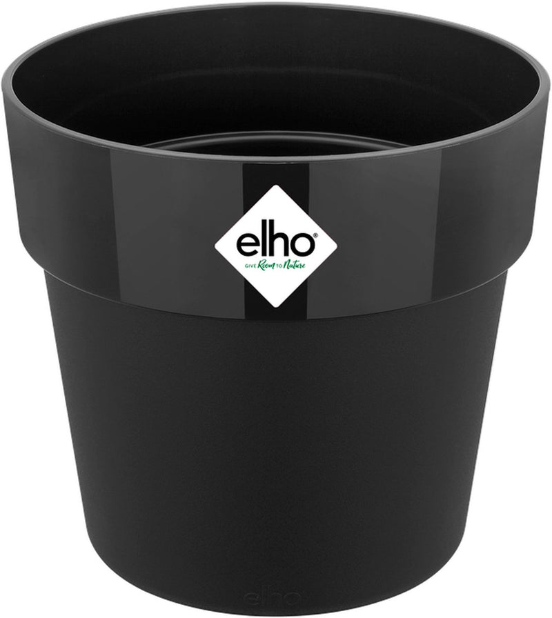 Elho b.for original round 18 - macetero de interior - plástico 100% reciclado - ø 18,0 x h 16,5 cm - negro vivo