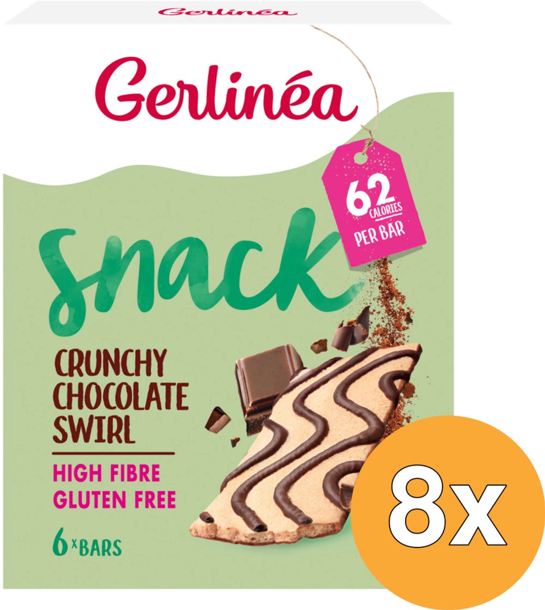 Gerlinea gerlinea - snack - snack bar - remolino de chocolate - 8 x 78 gr