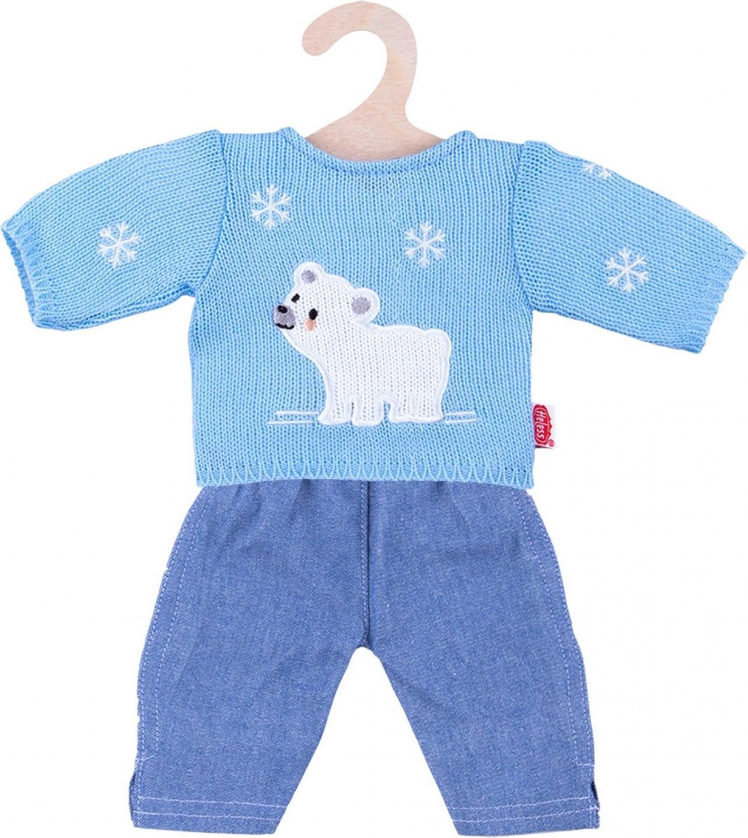 Heless dolls jeans with polar bear sweater, 35-45 cm