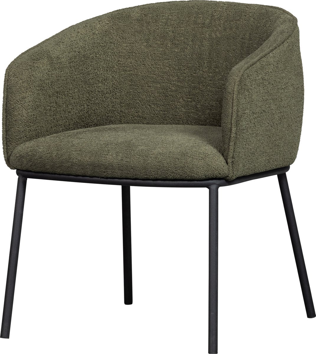 Woood leon eetkamerstoel - bouclé - forest green - 77x61x63