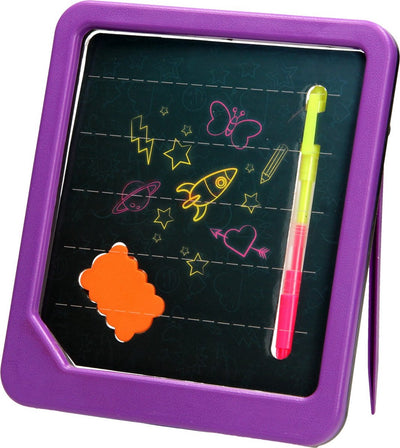 Tavolo da disegno Glow neon con marker e spugna