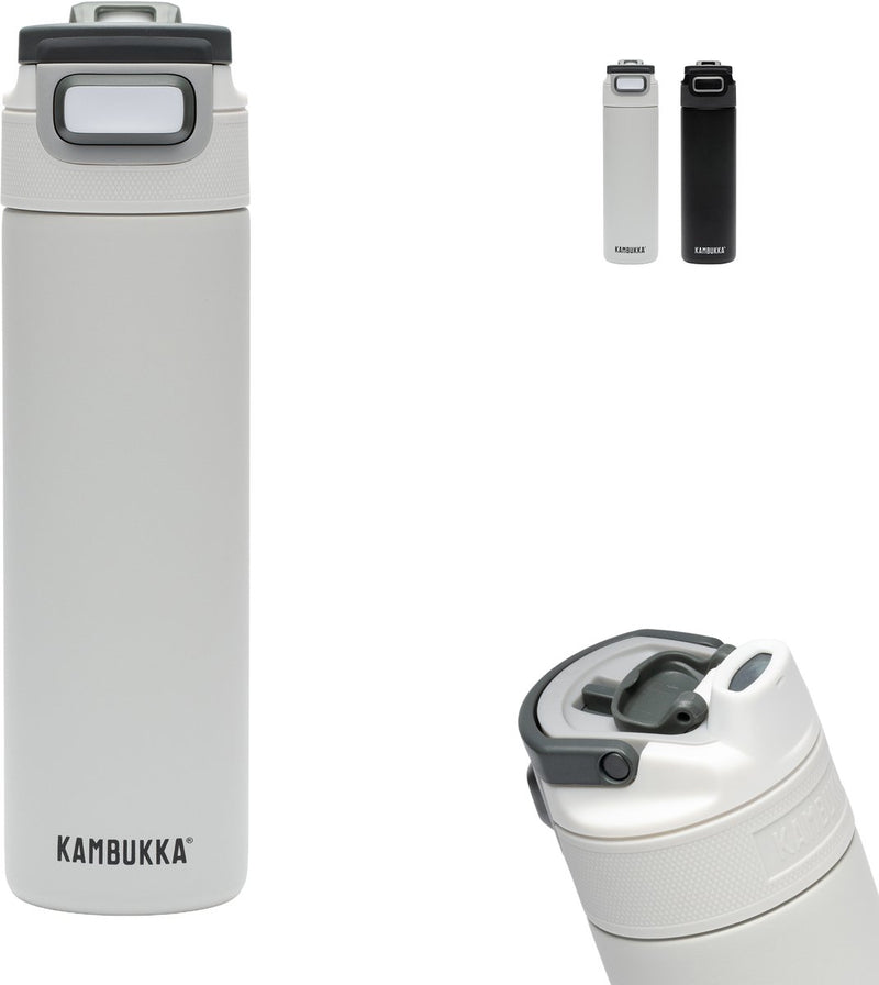 Borraccia termica Kambukka Elton 600 ml - bianco gesso 2.0 con coperchio 3 in 1 e facile pulizia