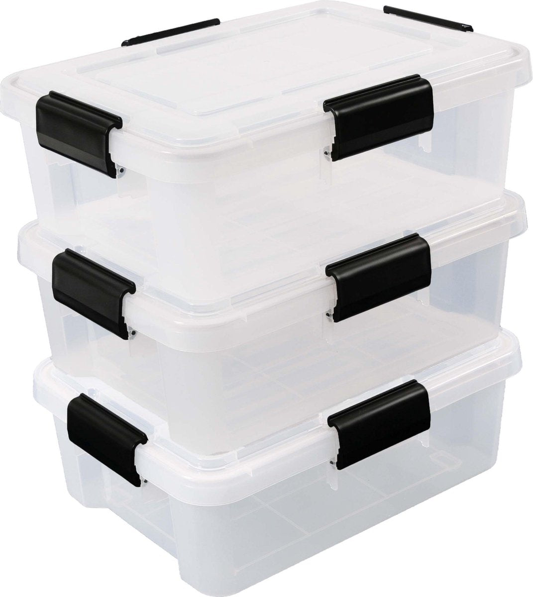 Iris airtight opbergbox - 10l - stapelbaar - luchtdicht - kunststof - transparant - set van 3