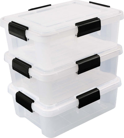 Iris airtight storage box - 10l - stackable - airtight - plastic - transparent - set of 3