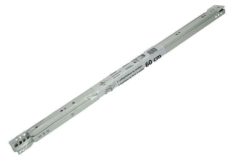 1013693 - par de guías para cajones con ruedas blanco 25kg 60cm | 5 piezas