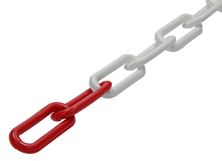 1013674 - cadena de plástico rojo blanco ø 6mm l 40mm 30m | 30 piezas