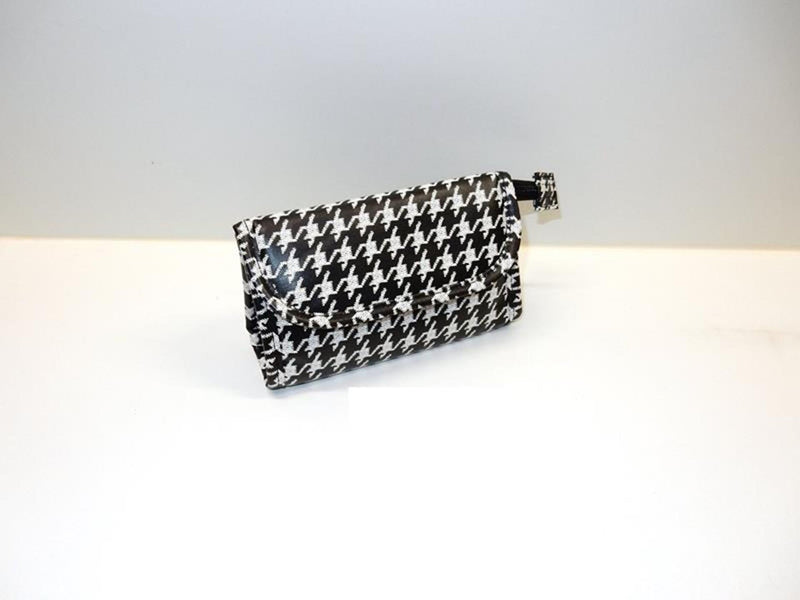 Beauty case pied de poule bianco e nero