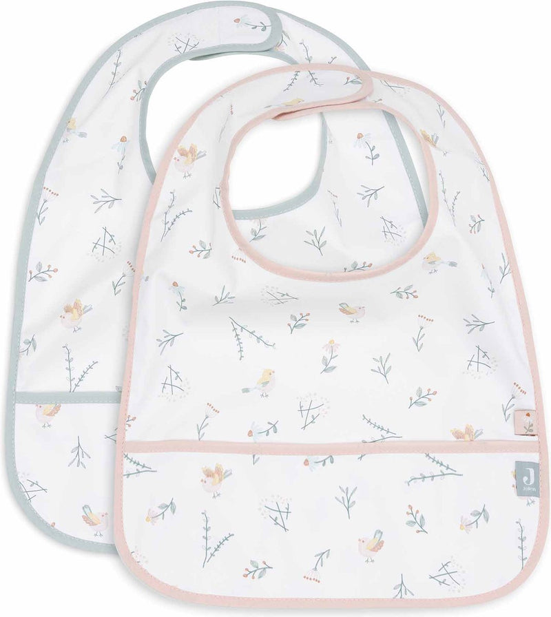 Jollein - babero impermeable - baberos - pájaros encantadores - 2 piezas