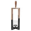 Senza candelabro madera negro natural 40cm