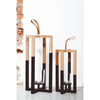 Senza candelabro madera negro natural 40cm