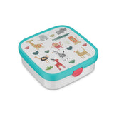Mepal bento lunchbox groot campus - 1.25 l - inclusief 2 uitneembare lekdichte bentobakjes vorkje - animal friends - afbeelding 1