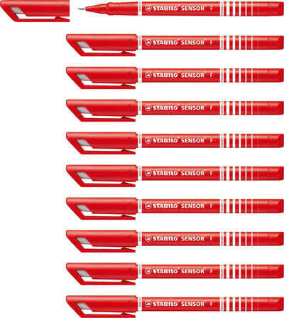 Sensore Stabilo - fineliner 0,3 mm - rosso - scatola da 10 pezzi