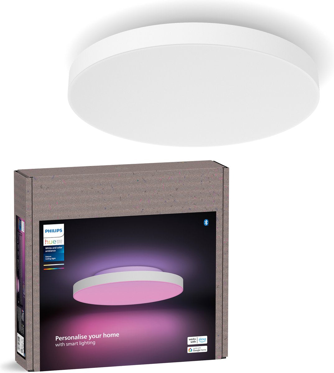 Philips Hue Datura panel lamp - white and colored light - round - white