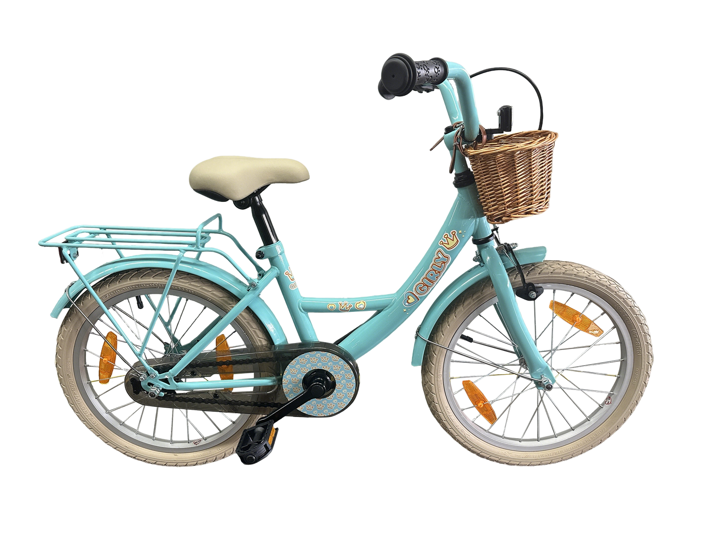 Bicicleta infantil Bikefun girly de 18 pulgadas - con cesta y buje de freno - azul
