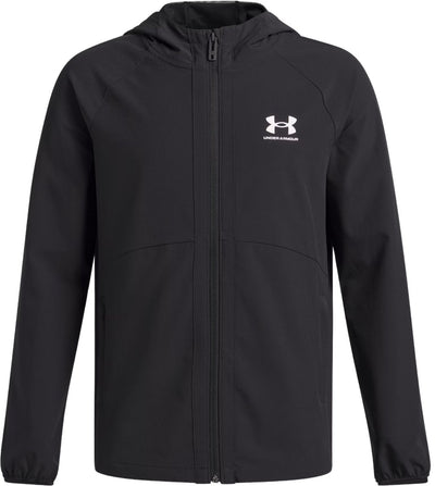 Giacca sportiva da ragazzo Under Armour UA Vibe Woven Windbreaker-BLK - Nera - Bianca