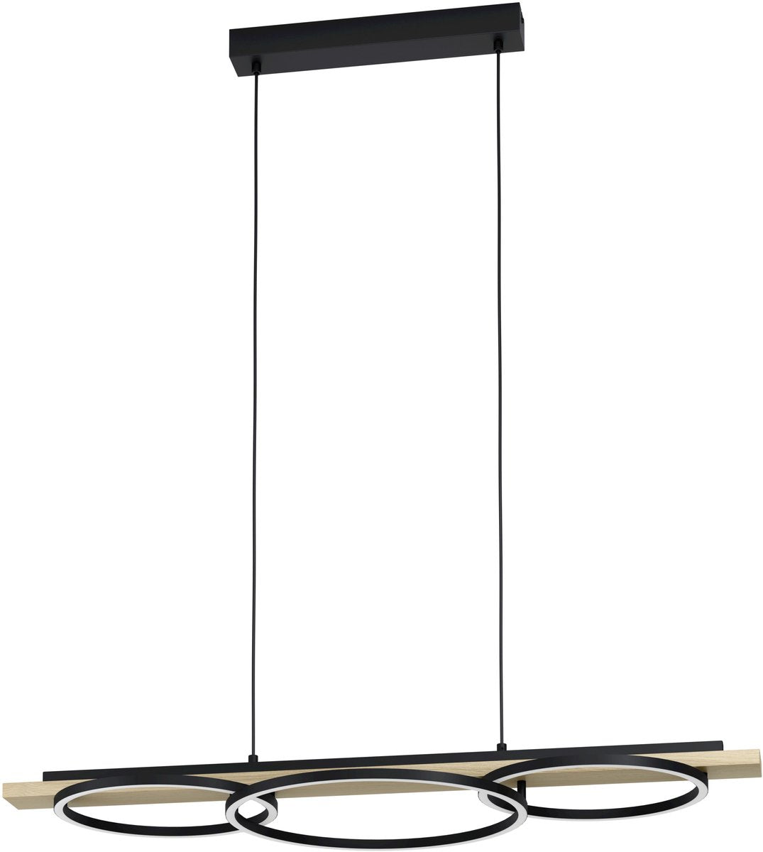 Eglo boyal hanglamp - led - 40cm - hout - zwart bruin