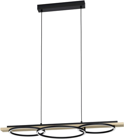 Lampada a sospensione Eglo Boyal - LED - 40 cm - legno - marrone nero