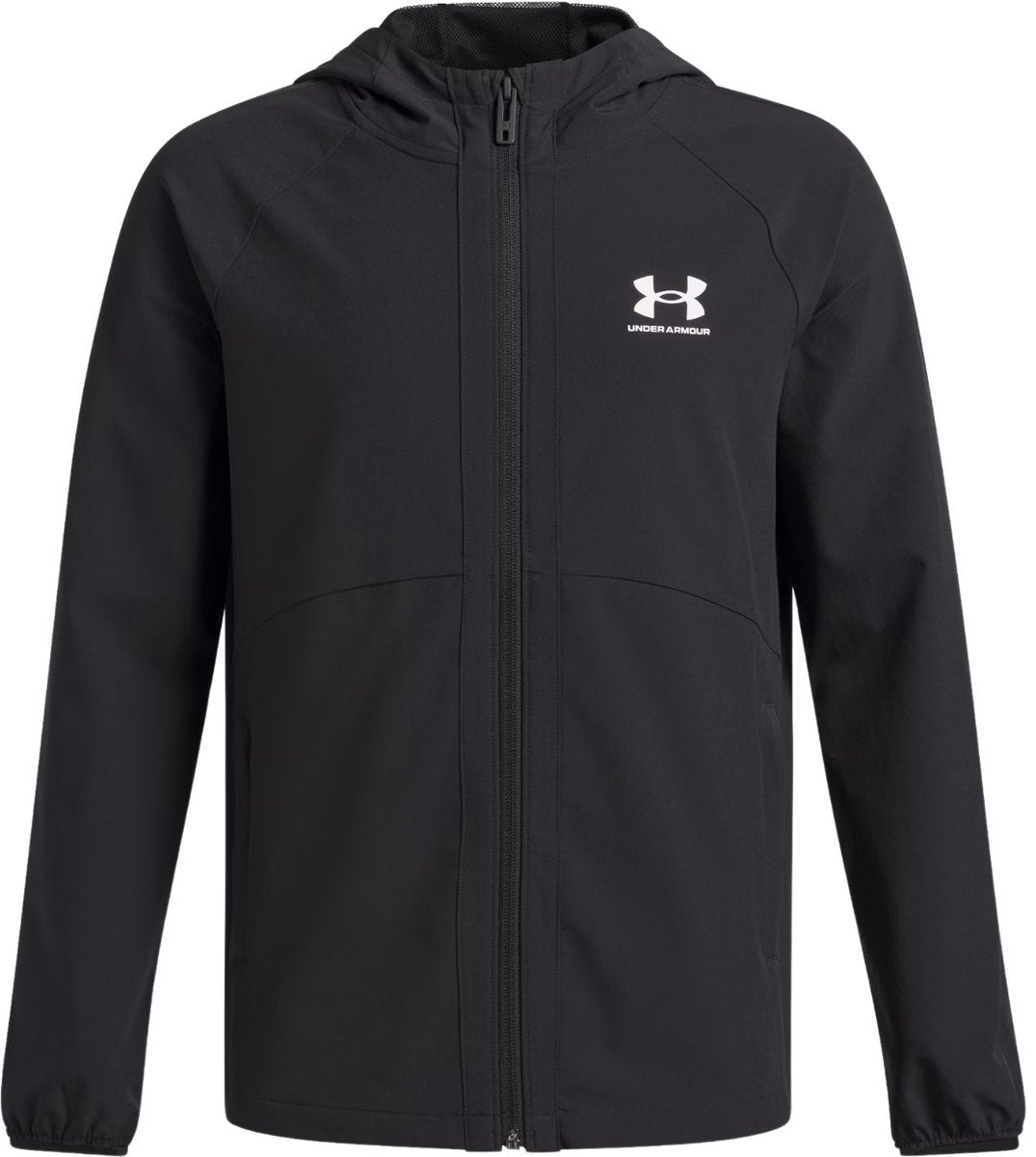 Giacca sportiva da ragazzo Under Armour UA Vibe Woven Windbreaker-BLK - Nera - Bianca
