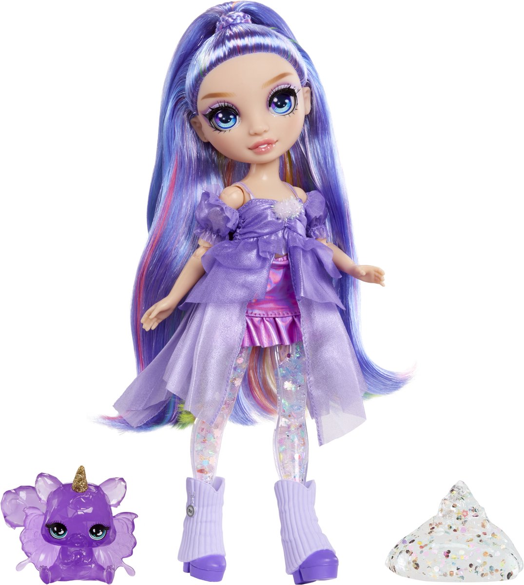 Rainbow High Rainbow Shimmer con sottile bambola di moda viola (viola)