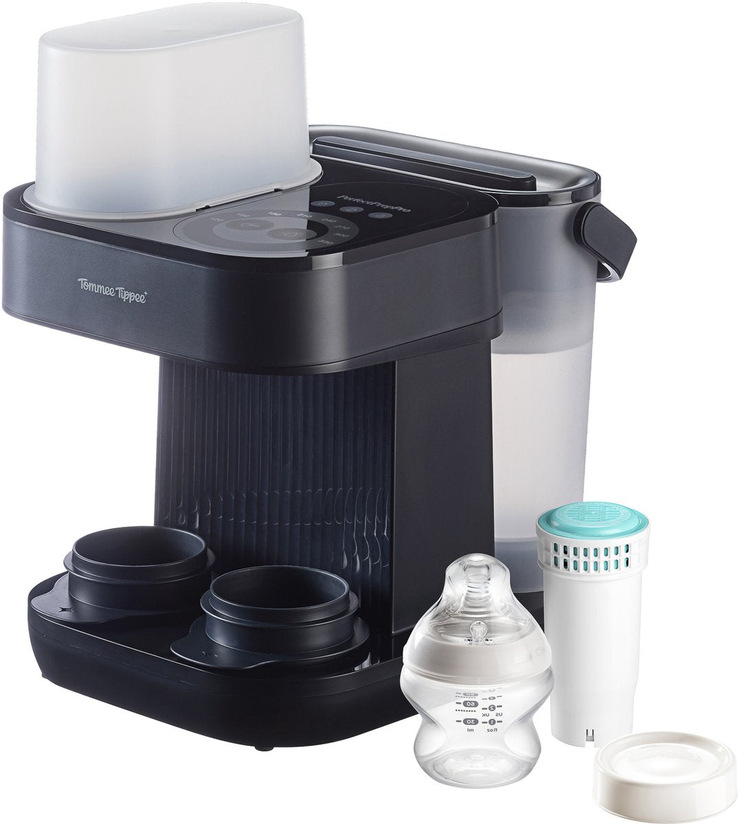 Dispositivo Tommee Tippee Perfect Prep® Pro - macchina per biberon con dispenser per polvere - filtro per l'acqua antibatterico - supporto app personalizzata