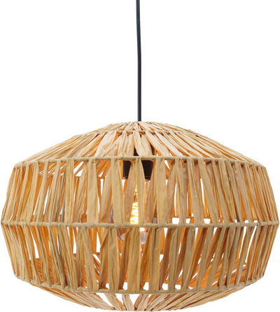 Lámpara colgante Eglo Sheldon - e27 - ø 38 cm - negro marrón natural - papel