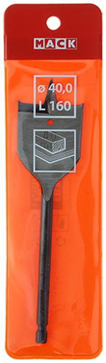 Mack 1018259 - Broca plana para madera DIN 7487 ø 40,0 x 160 mm | 5 piezas
