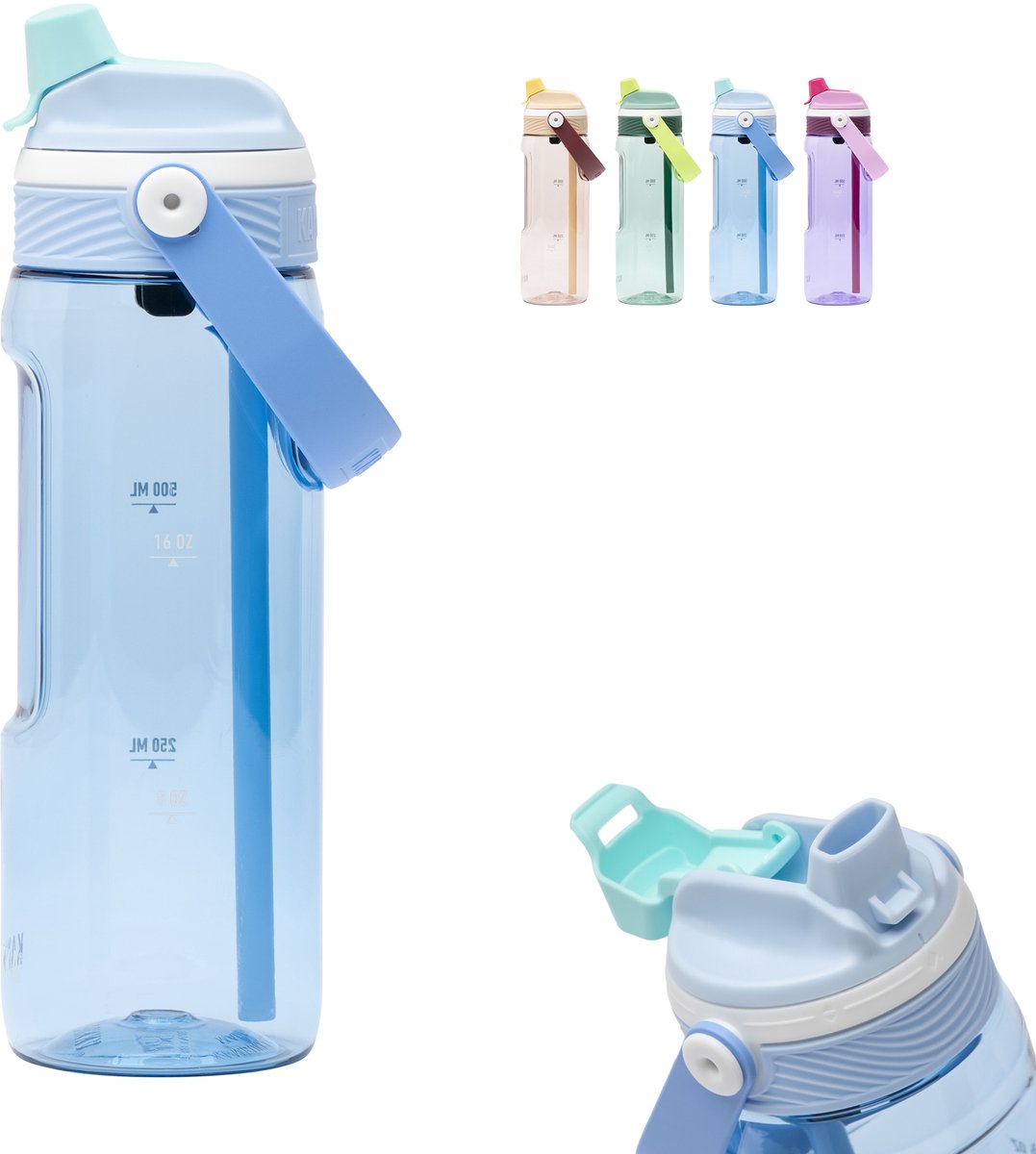 Kambukka dupla drinking bottle 750 ml - 2-in-1 water bottle - 100% leak-proof - sky cloud