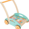 Small foot wooden baby walker with blocks pastel, 35dlg.