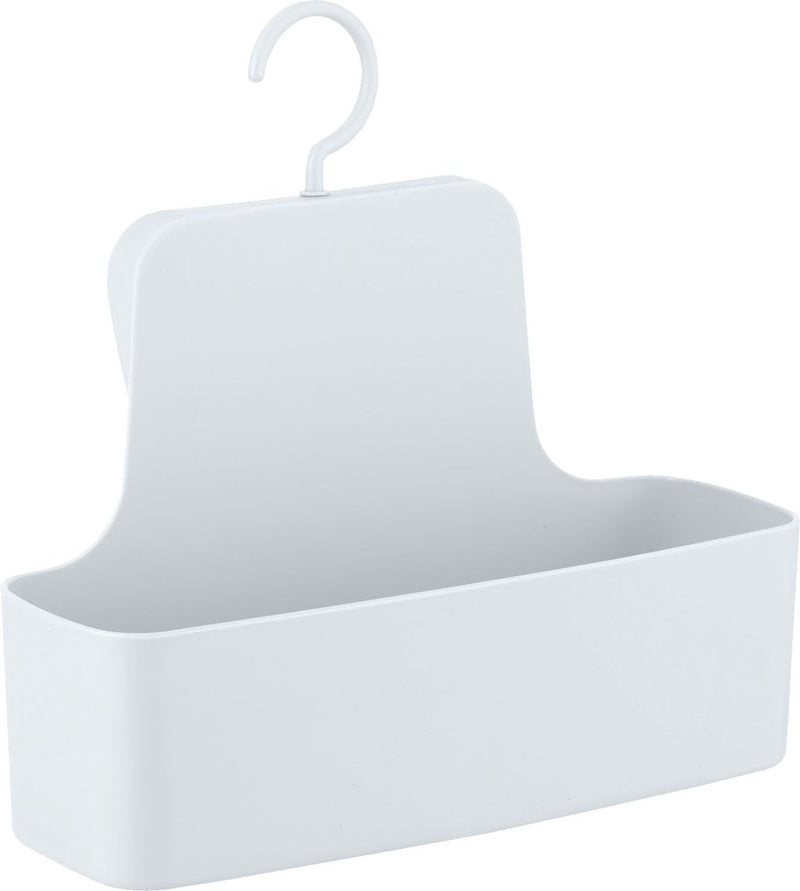 Carrello doccia Wenko barcellona plastica bianca 26x24 cm - supporto doccia senza fori - supporto doccia sospeso - cestino doccia con gancio girevole