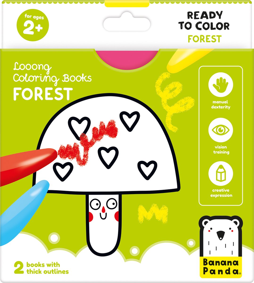 Banana panda - libro da colorare pronto per disegnare la foresta