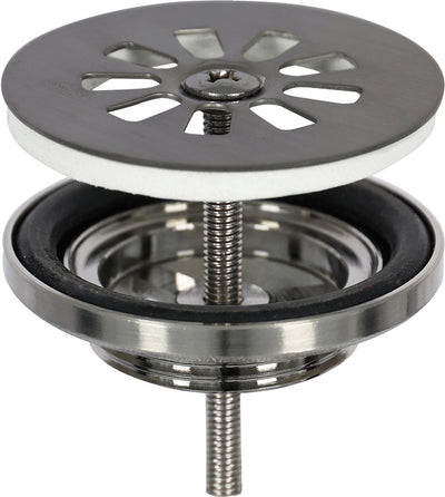 Differnz drain plug gun metal - drain plug for washbasin - ã˜ 64 mm - 6m screw