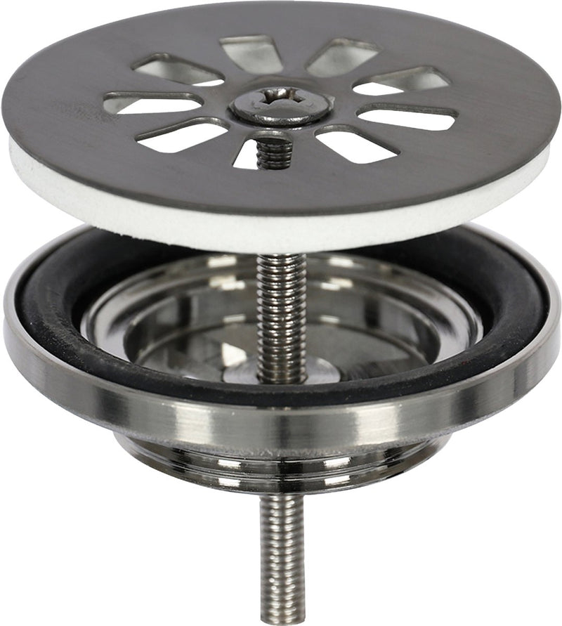 Tapón de desagüe Differnz gun metal - tapón de desagüe para lavabo - ã˜ 64 mm - tornillo de 6m