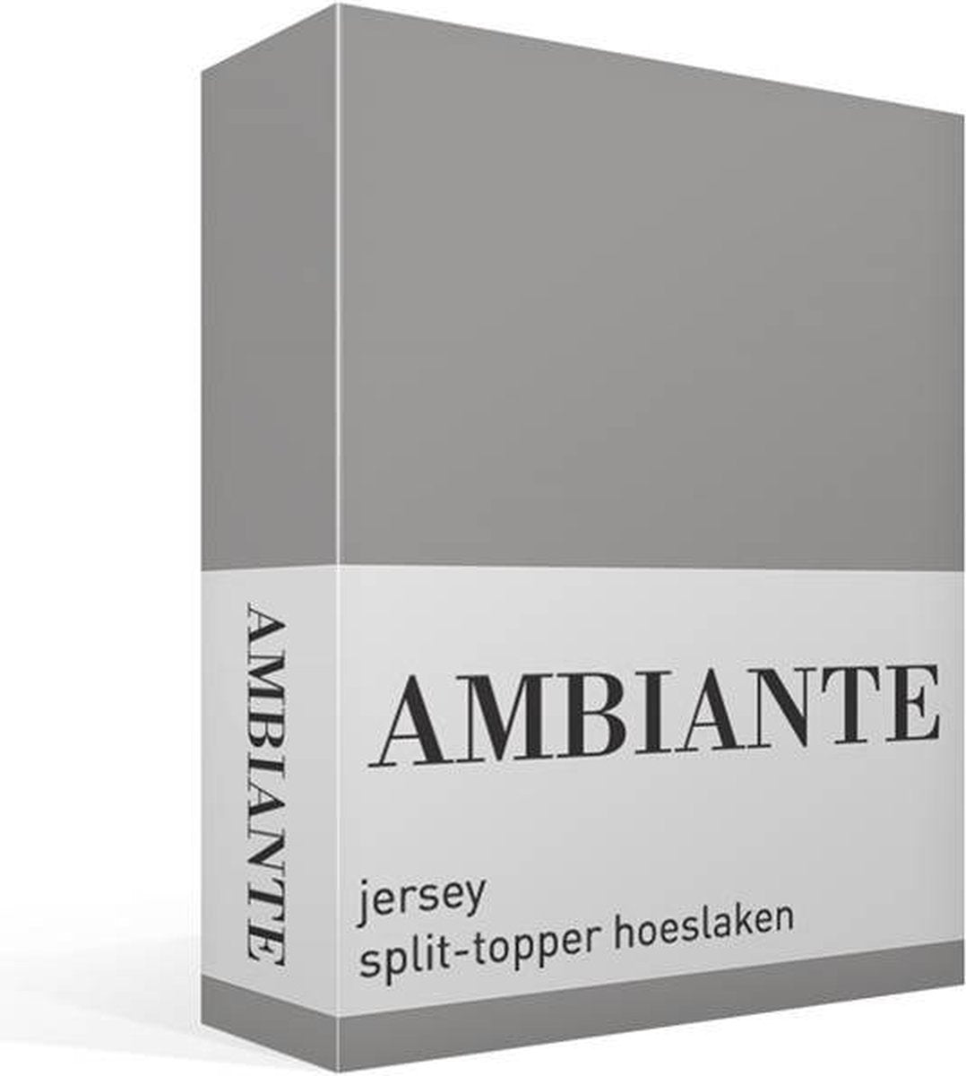 Ambiante jersey split-topper hoeslaken - tweepersoons - grey