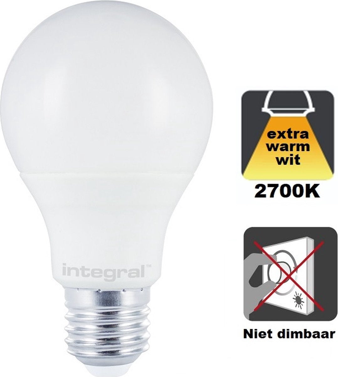 LED integral - Lámpara LED E27 - 13,5 vatios - 2700k - 1521 lúmenes - cubierta esmerilada - no regulable